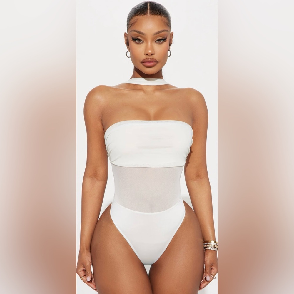 Fashion Nova White Strapless Bodysuit - Picture 3 of 8